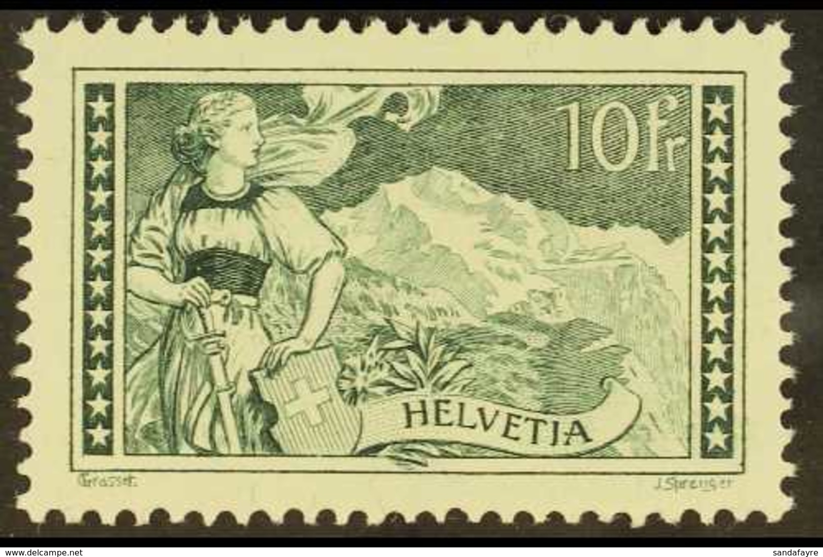 1928-31  10f Deep Grey-green Landscape, Michel 228, SG 337, Very Fine Mint, Fresh. For More Images, Please Visit Http:// - Sonstige & Ohne Zuordnung