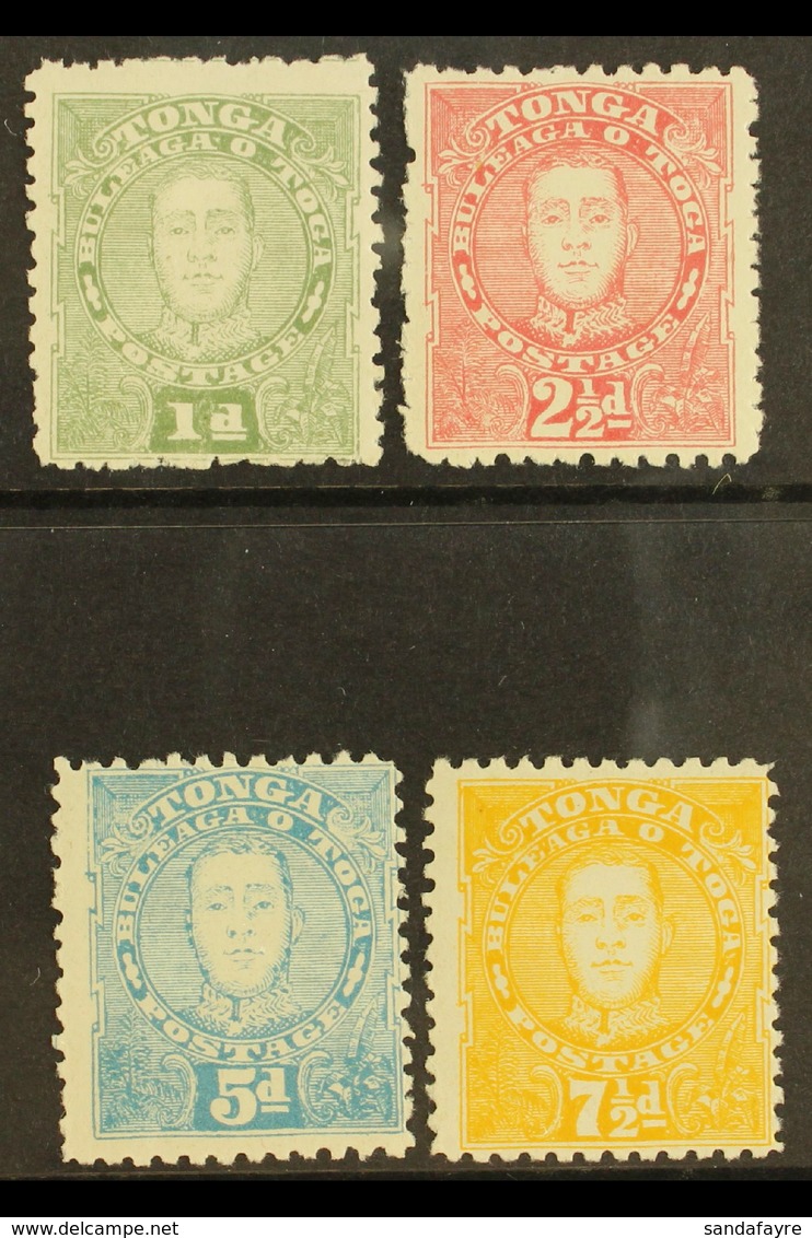 1895 King George II Defins Set, 5d Perf.12, 7½d Yellow, SG 32/a, Very Fine Mint (4). For More Images, Please Visit Http: - Tonga (...-1970)