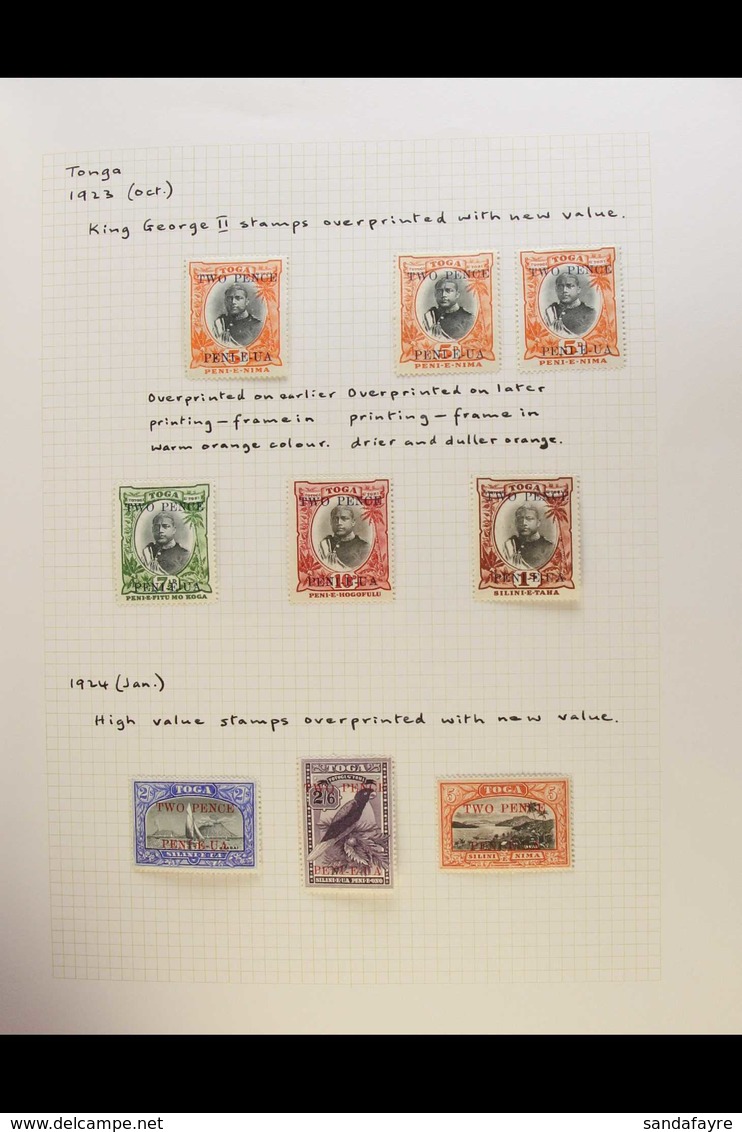 1920 - 2002 FRESH MINT ONLY COLLECTION From Queen Salote To Modern Self - Adhesive Issues, A Bright And Attractive Colle - Tonga (...-1970)