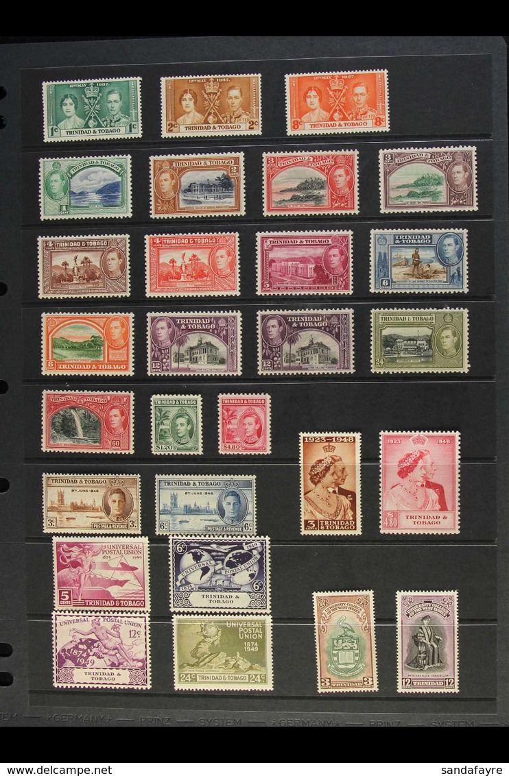 1937-1951 KGVI PERIOD COMPLETE VERY FINE MINT A Delightful Complete Basic Run, SG 243 Through To SG 266, Plus Definitive - Trinidad & Tobago (...-1961)