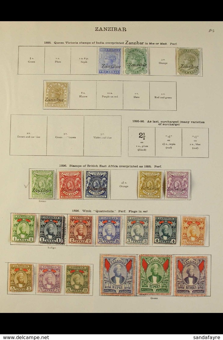 1895-1936 ALL DIFFERENT MINT COLLECTION. An Attractive Collection With Many "Better" & "Top" Values, Neatly Presented On - Zanzibar (...-1963)