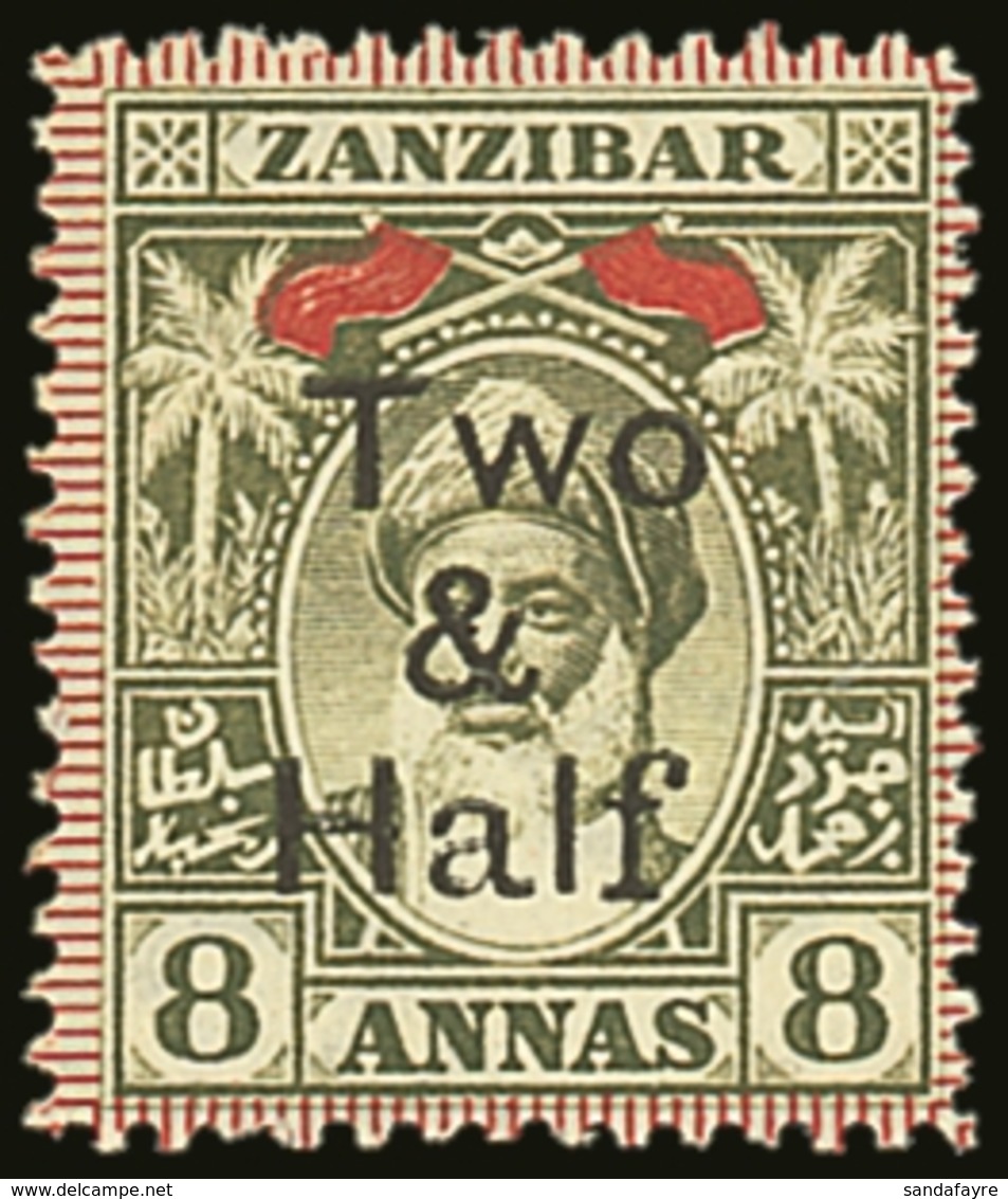 1904 2½a On 8a Grey- Olive With 'Serif To Foot Of "f" Surcharge, SG 209b, Very Fine Mint. For More Images, Please Visit  - Zanzibar (...-1963)