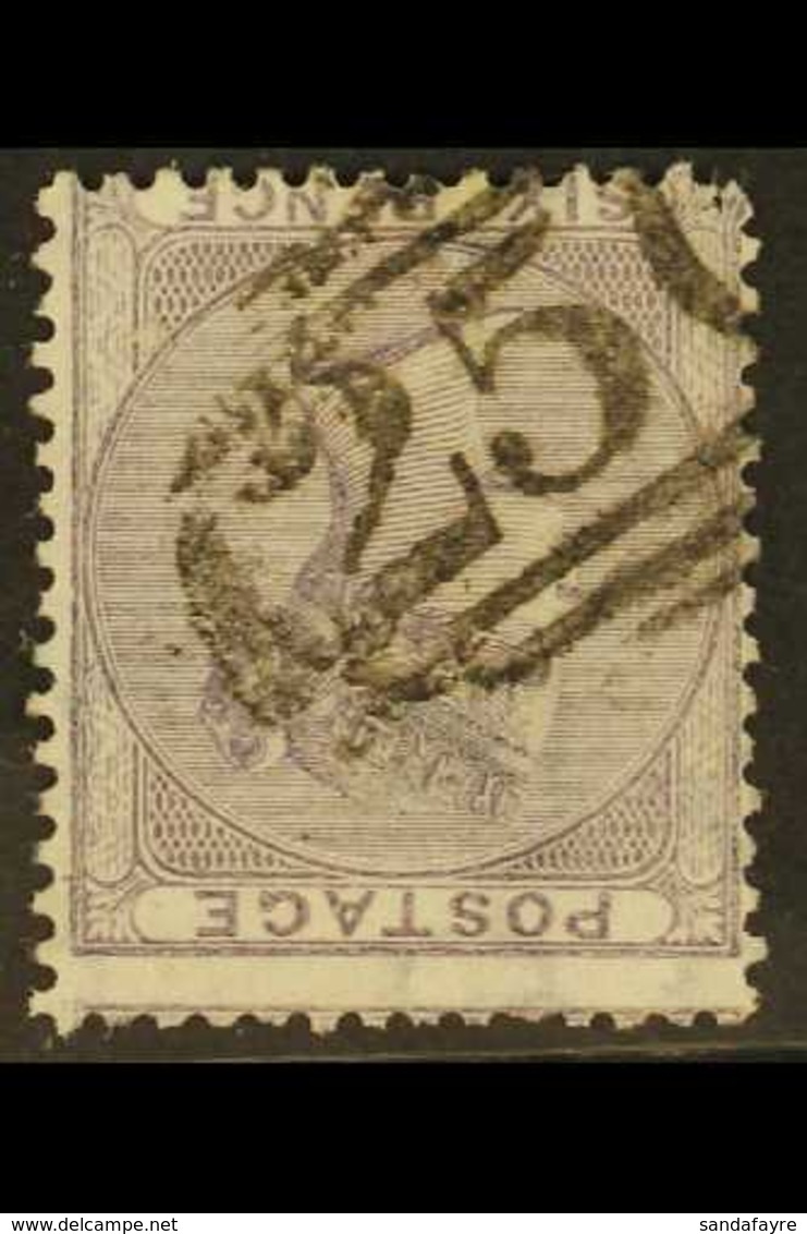 1855-57 6d Lilac WATERMARK INVERTED Variety, SG 68wi, Used With Neat Numeral Cancel, Small Faults, Cat £400. For More Im - Other & Unclassified