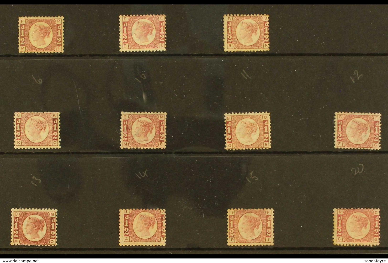 1870 MINT ½d "BANTAM" COLLECTION.  An Attractive, All Different Range Of Mint, QV ½d "Bantams" With OG & Includes Plates - Other & Unclassified
