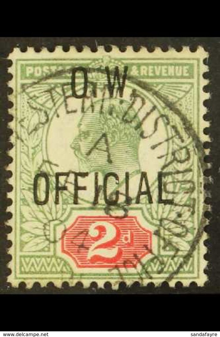 O.W. OFFICIAL 1902 2d Yellowish Green And Carmine-red, SG O38, Very Fine Used With Lovely Western District Office 18 Feb - Ohne Zuordnung
