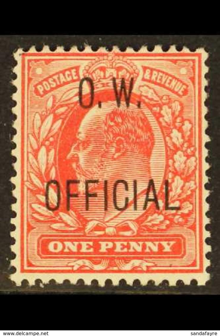 OFFICIAL OFFICE OF WORKS 1902-3 1d Scarlet "O.W. OFFICIAL" Overprint, SG O37, Very Fine Mint, Expertisation Mark On Reve - Ohne Zuordnung