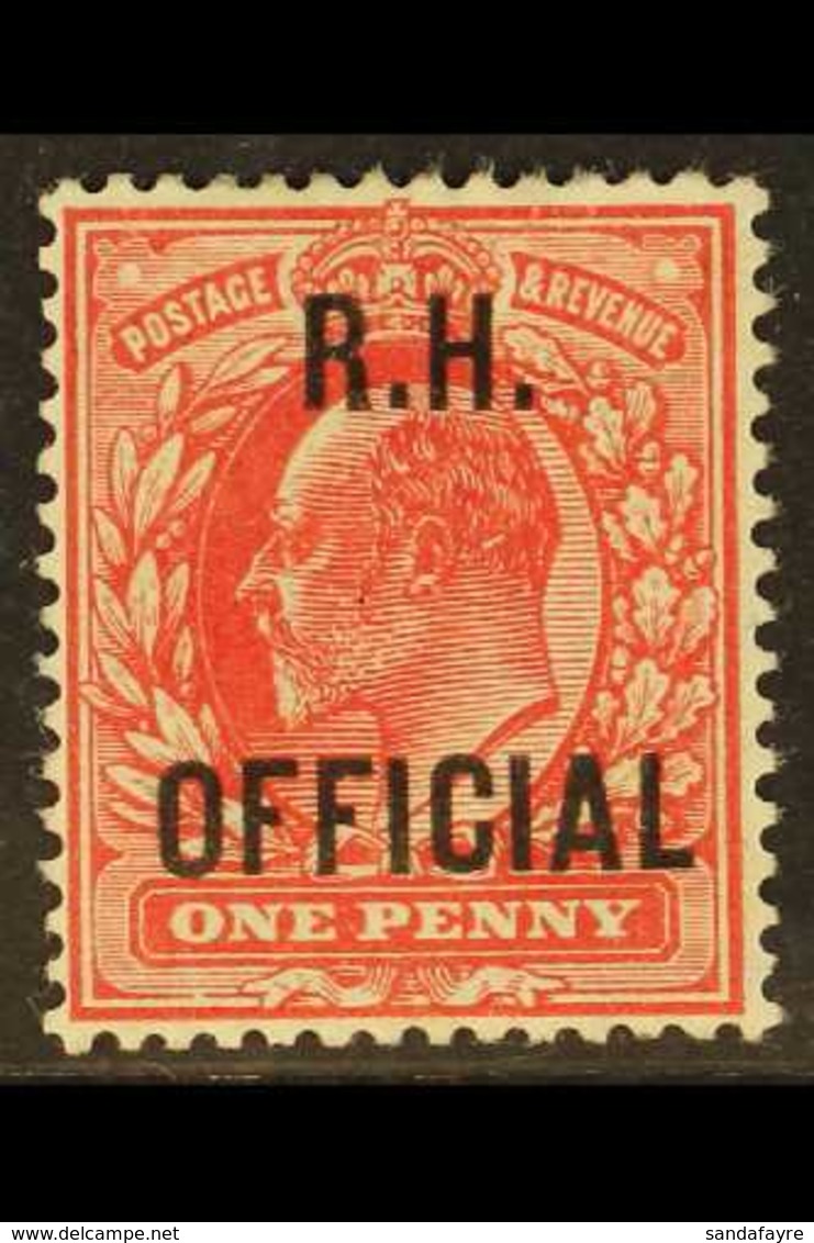 OFFICIAL ROYAL HOUSEHOLD 1902 1d Scarlet "R.H. OFFICIAL" Overprint, SG O92, Fine Mint, Several Experts Marks On Reverse  - Ohne Zuordnung