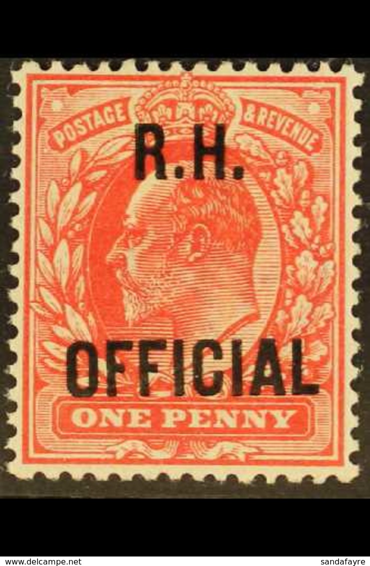 OFFICIAL ROYAL HOUSEHOLD 1902 1d Scarlet With "R.H. OFFICIAL" Overprint, SG O92, Very Fine Mint, Fresh. For More Images, - Ohne Zuordnung