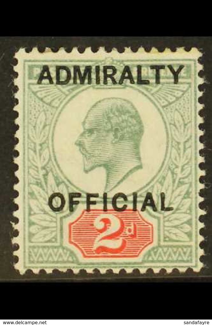 OFFICIALS: ADMIRALTY 1903 2d Yellowish Green And Carmine-red, SG O104, Very Fine Mint. For More Images, Please Visit Htt - Ohne Zuordnung