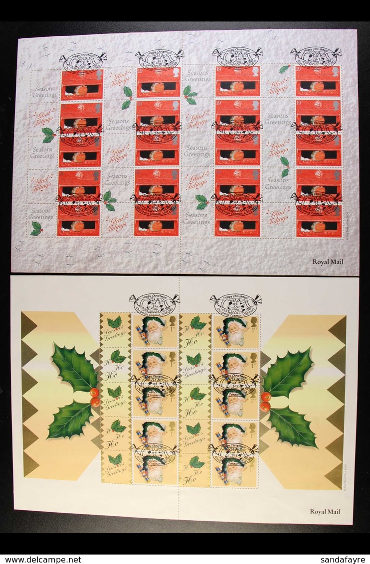 POST OFFICE LABEL SHEETS (SMILERS) 2000 19p "Robin" And 1st "Father Christmas" Smiler Sheets, SG LS2 And LS3, Very Fine  - Sonstige & Ohne Zuordnung