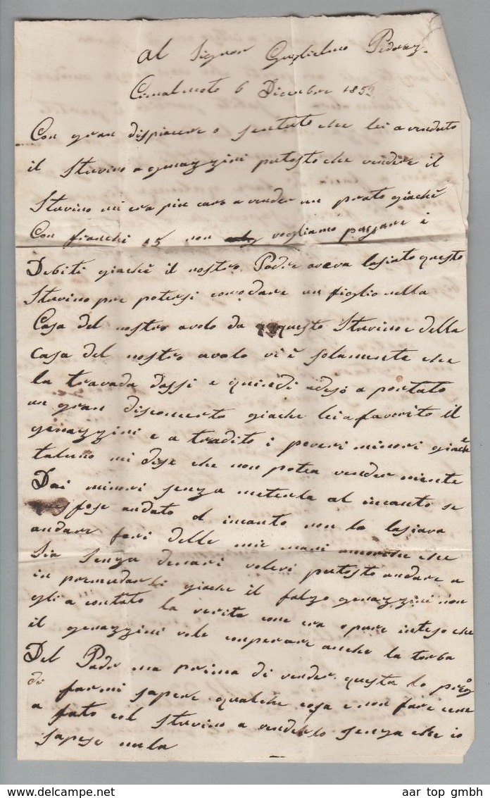 Heimat CH TI Cevio 1853-12-06 BOM Nach Locarno - Cartas & Documentos