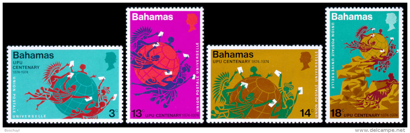 Bahamas, 1974, UPU Centenary, Universal Postal Union, United Nations, MNH, Michel 366-369 - Bahamas (1973-...)