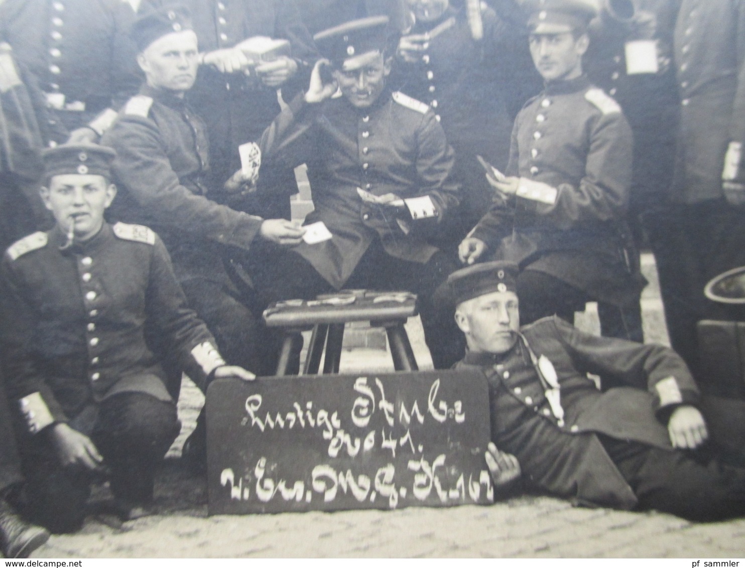 AK 1915 Echtofo Soldaten Lustige Stube Zug 41. Lübeck. Atelier Lubeca - Guerre 1914-18