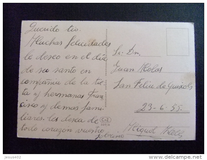 TARJETAS DE FELICIDADES Pollito  Huevo Juguete Corderito Flores Y Casas 1955 - Cumpleaños