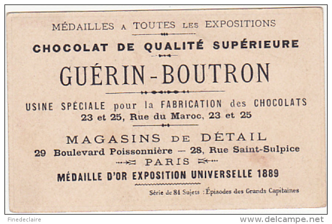 Chromo - Chocolat Guérin-Boutron - Célébre Capitaine Espagnol, Vainqueur Des Maures - Guérin-Boutron