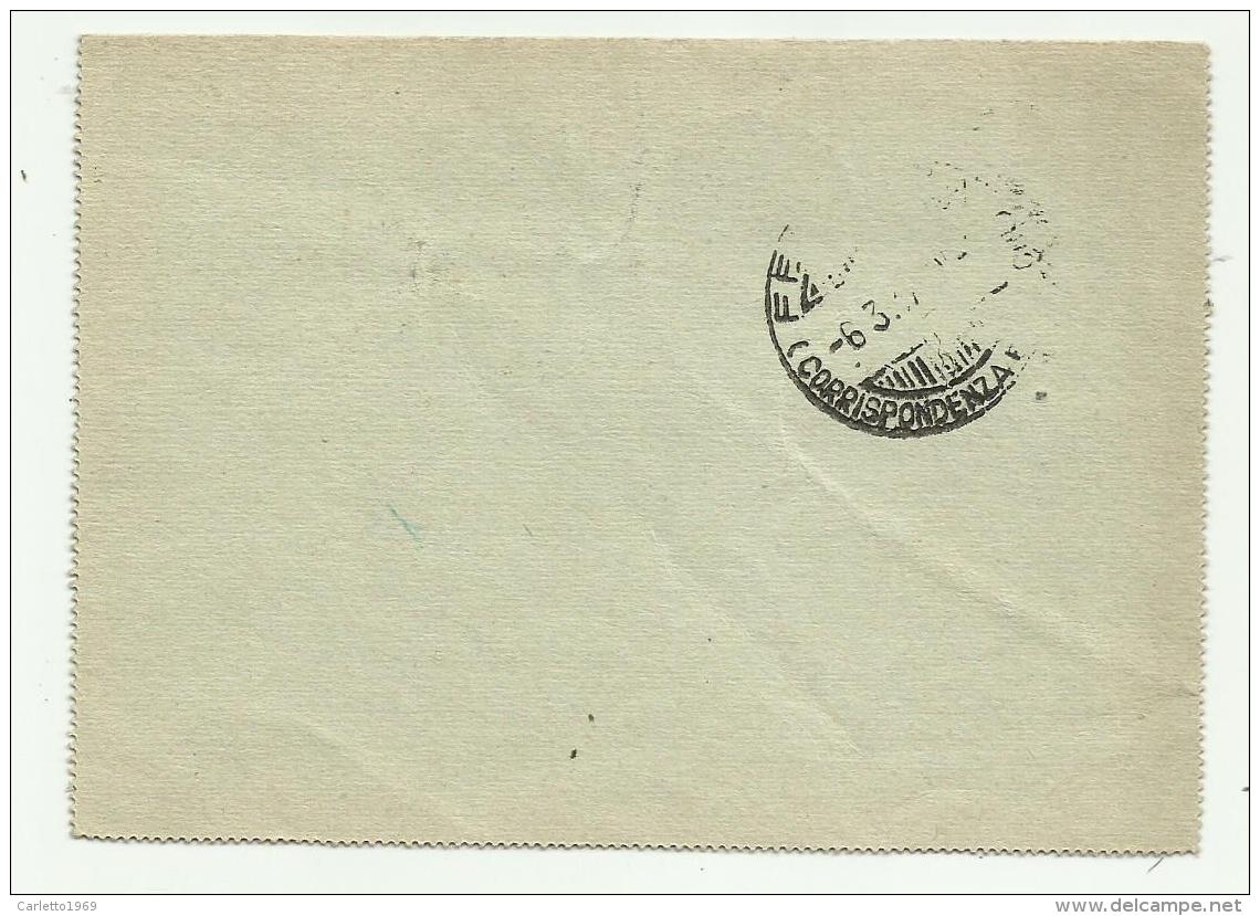 BIGLIETTO POSTALE DA 50 CENTESIMI - 1937 FP - Poststempel