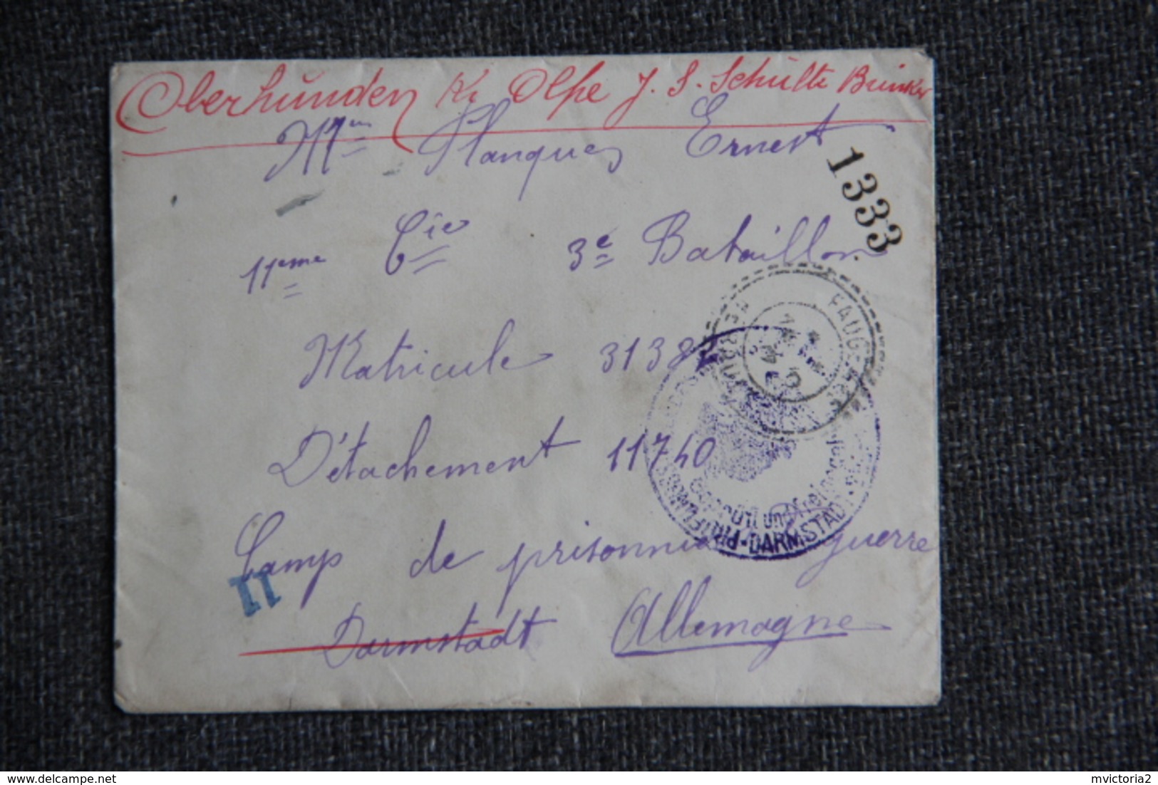 Prisonnier Militaire - Lettre En Franchise Militaire De FAUGERES Vers OBERHINDEN  ( ALLEMAGNE). - Oorlog 1939-45