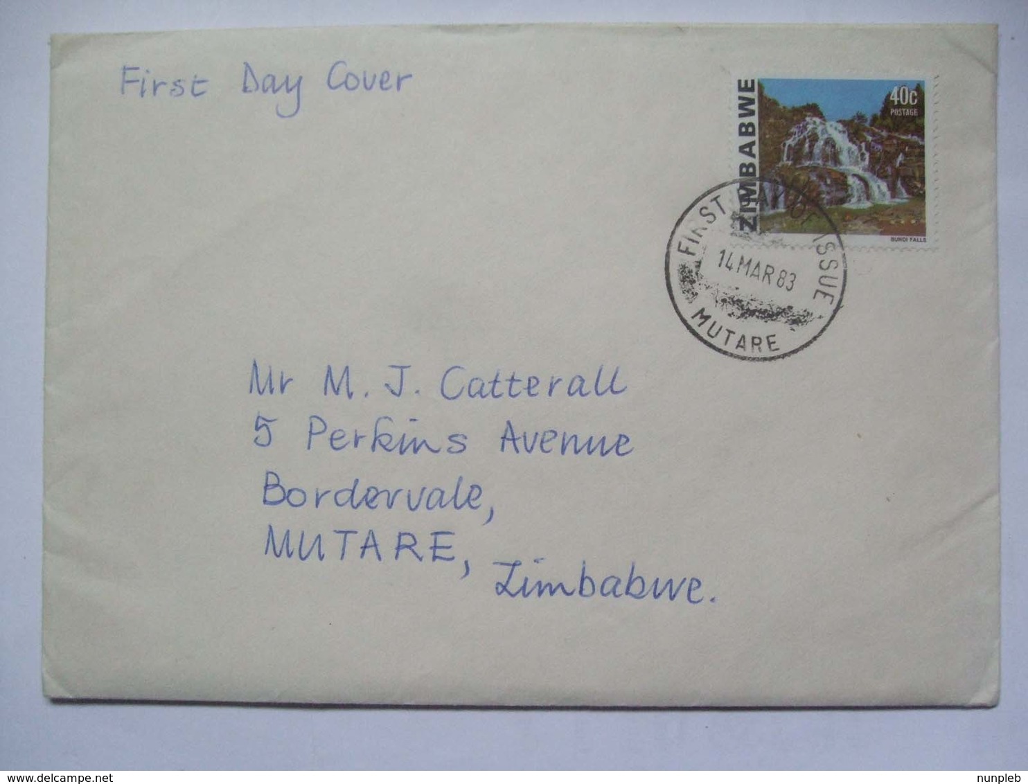 ZIMBABWE 1983 First Day Of Issue Mutare Cancel On Cover With Letter - Zimbabwe (1980-...)