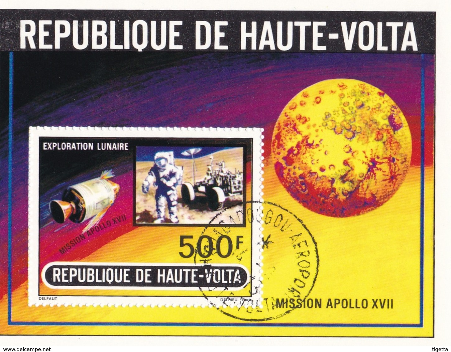 REPUBLIQUE DE HAUTE-VOLTA MISSION APOLLO XVII 1973 - Alto Volta (1958-1984)