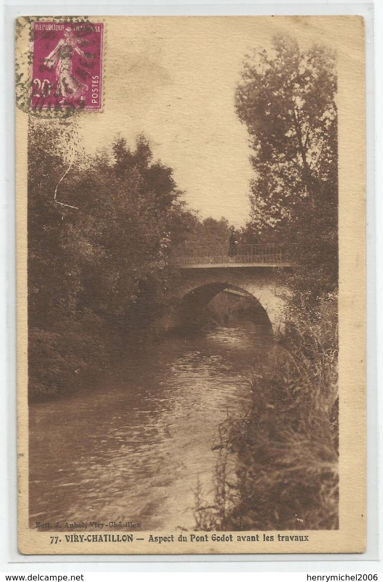 91 Essonne - Viry Chatillon Aspect Du Pont Godot Avant Les Travaux Cachet 1935 - Viry-Châtillon