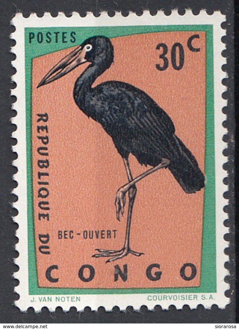 Congo 1963 Sc. 431 Uccelli Birds Openbill - Anastomus Oscitans - Anastomo Asiatico Nuovo MNH - Altri & Non Classificati
