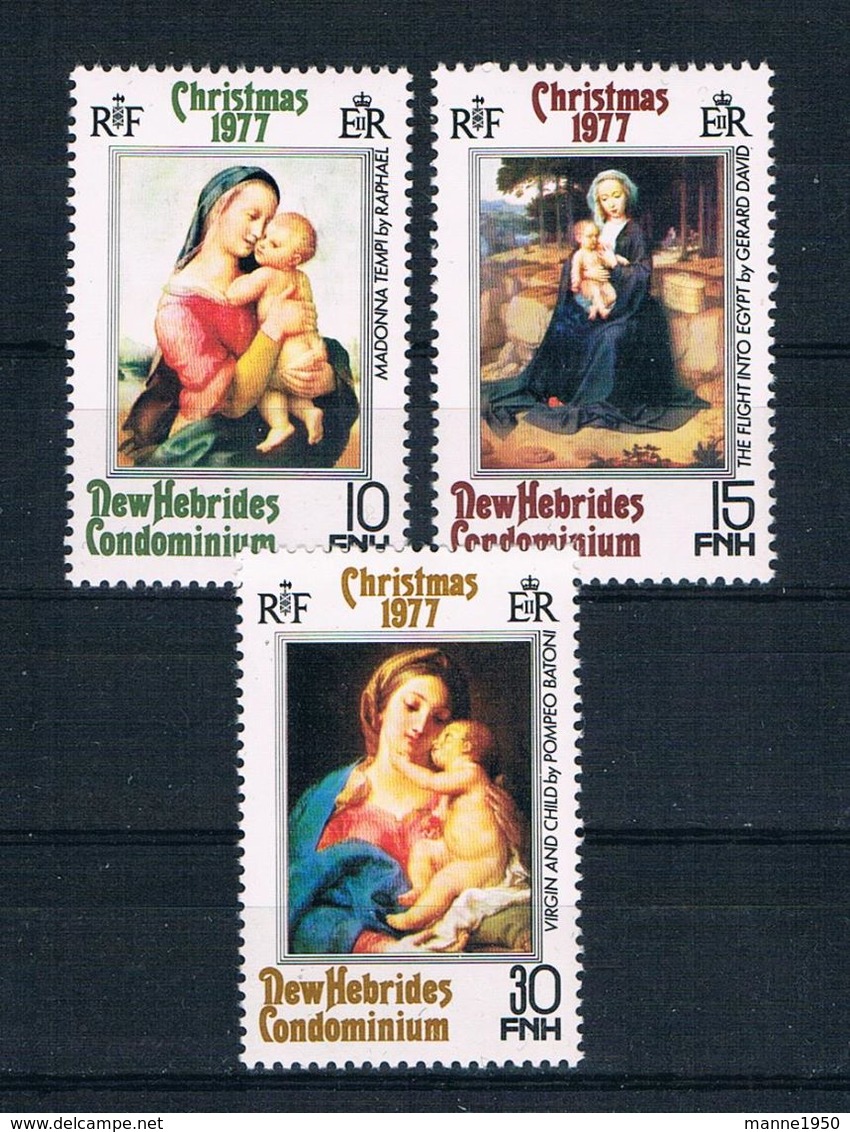 Neue Hebriden 1977 Madonna Mi.Nr. 499/501 Kpl. Satz ** - Nuovi