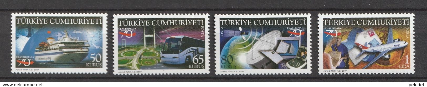 Turkey 2009, Transp.-Train-Plane-Ship (5) Mnh - Ongebruikt