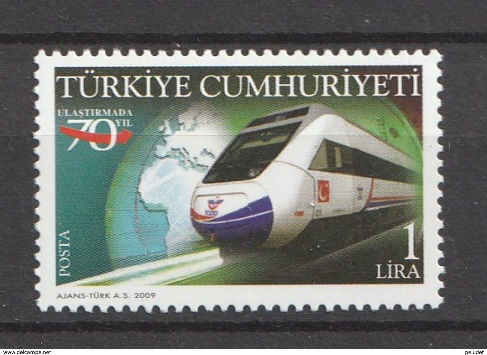Turkey 2009, Transp.-Train-Plane-Ship (5) Mnh - Unused Stamps