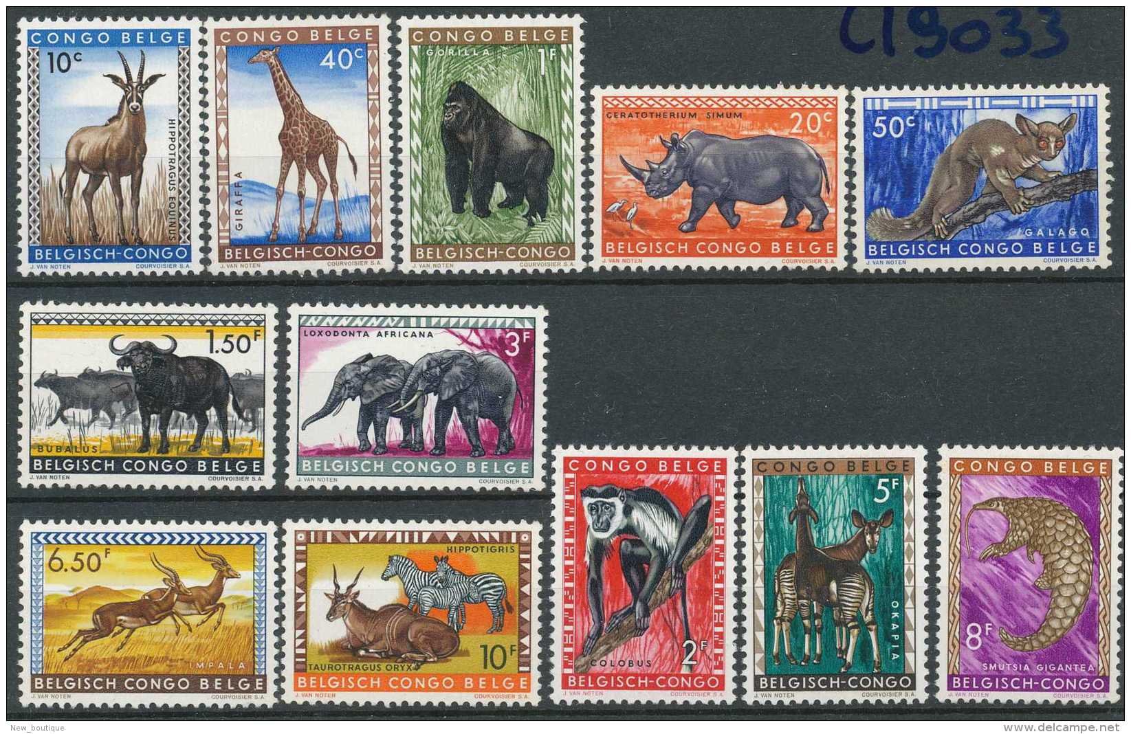 NB- [301700] **/mnh-Congo Belge 1959, Animaux Divers, Série Complète **/mnh - Autres & Non Classés