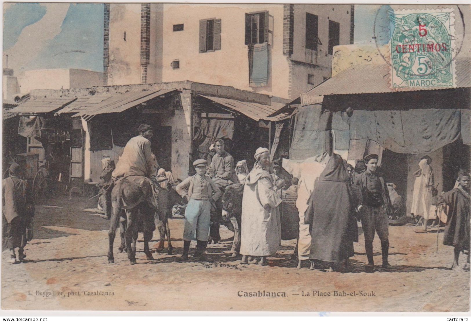 CARTE ANCIENNE,afrique,africa,maghreb,MAROC,MOROCCO,CASABLANCA,timbre Surcharge - Casablanca