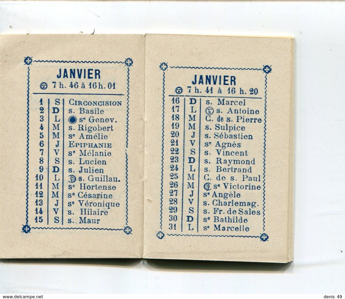 Calendrier 1927 - Big : 1921-40