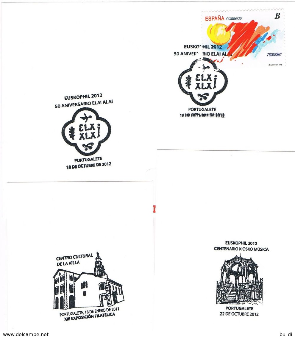 Spanien 3 Sonderstempel Portugalete (Baskenland) - Euskophil, Kulturzentrum, Musikpavillion - Briefe U. Dokumente