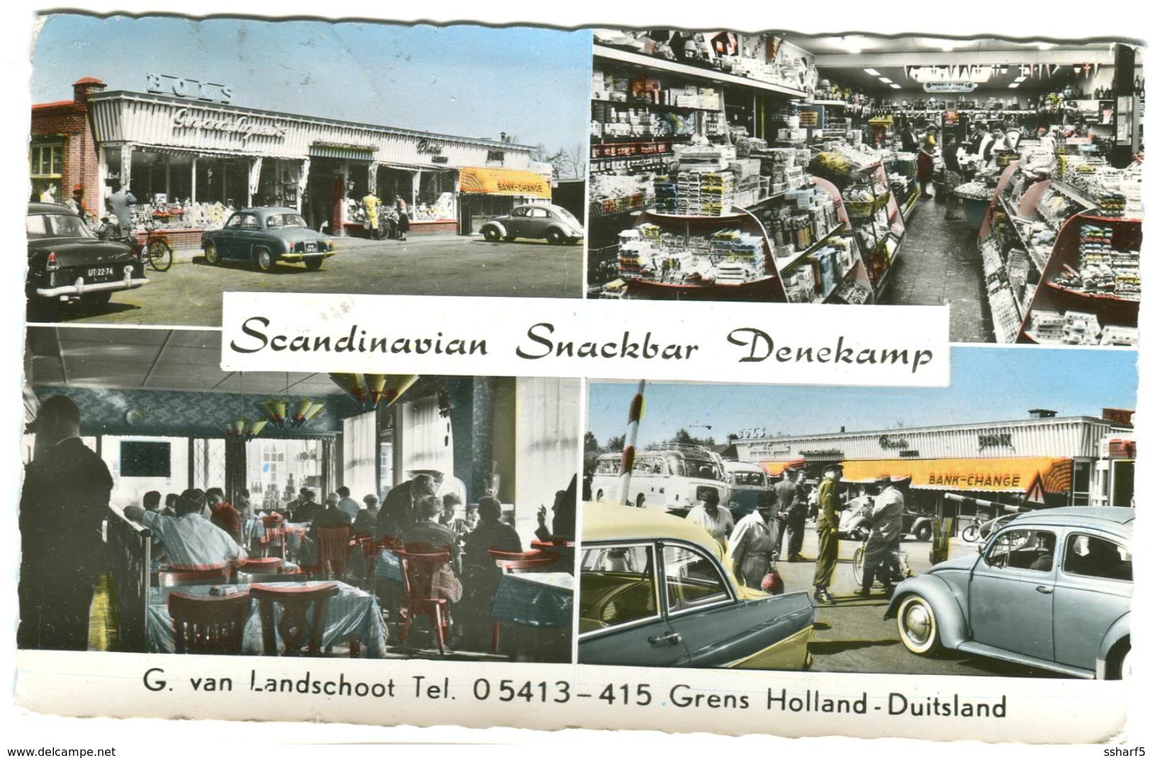 Scandinavian Snackbar Denekamp, Grens Holland-Duitsland OLD CARS VW Etc. Colour Photo 1961 - Sonstige & Ohne Zuordnung