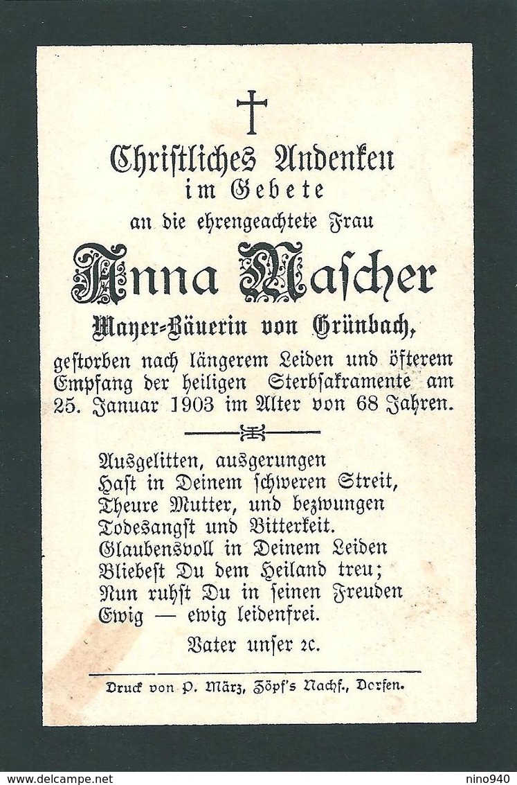 LUTTINO: - ANNA MAFCHER - M. 1903 - Religione & Esoterismo