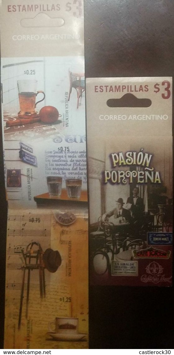 O) 1999 ARGENTINA, COSTUMES - MUG-GIRALDA DAIRY-TWO GLASSES-M¿HOMERO MANZI CAFE-HAT HANGINGVON ROCK-IDEAL SWWET SHOP-CUP - Booklets