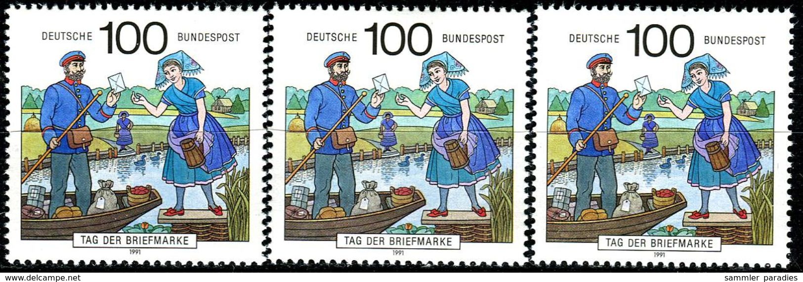 A12-16-7) BRD - 32x Michel 1570 - ** Postfrisch (A) - 100Pf      Tag Der Briefmarke 91 - Neufs