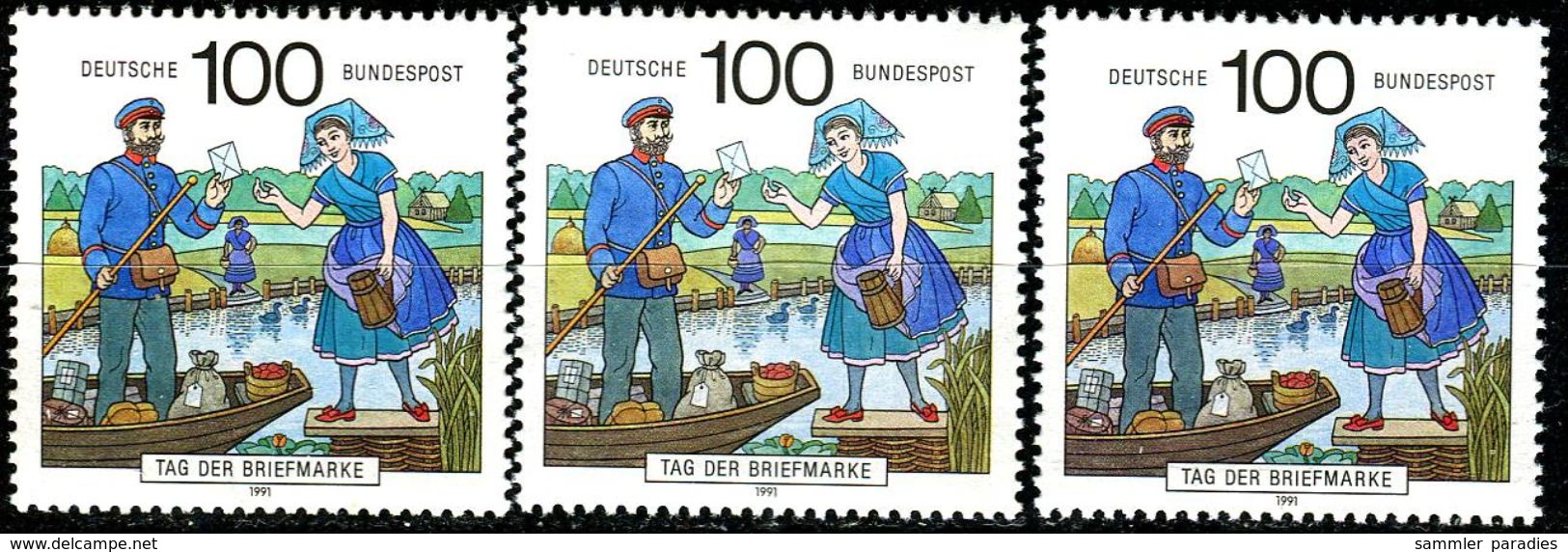 A12-16-7) BRD - 32x Michel 1570 - ** Postfrisch (B) - 100Pf      Tag Der Briefmarke 91 - Neufs