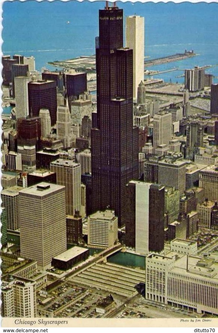 Chicago Skyscrapera - Aerial View Of Two Of The Tallest Buildings In The World - Formato Grande Non Viaggiata – E 3 - Welt