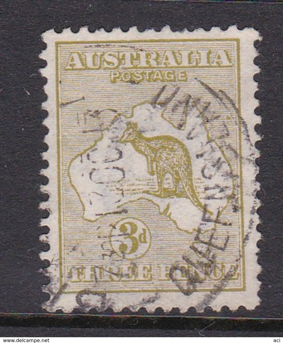 Australia SG 37 1915-20 KangarooThree Pence Olive  ,used, - Usati