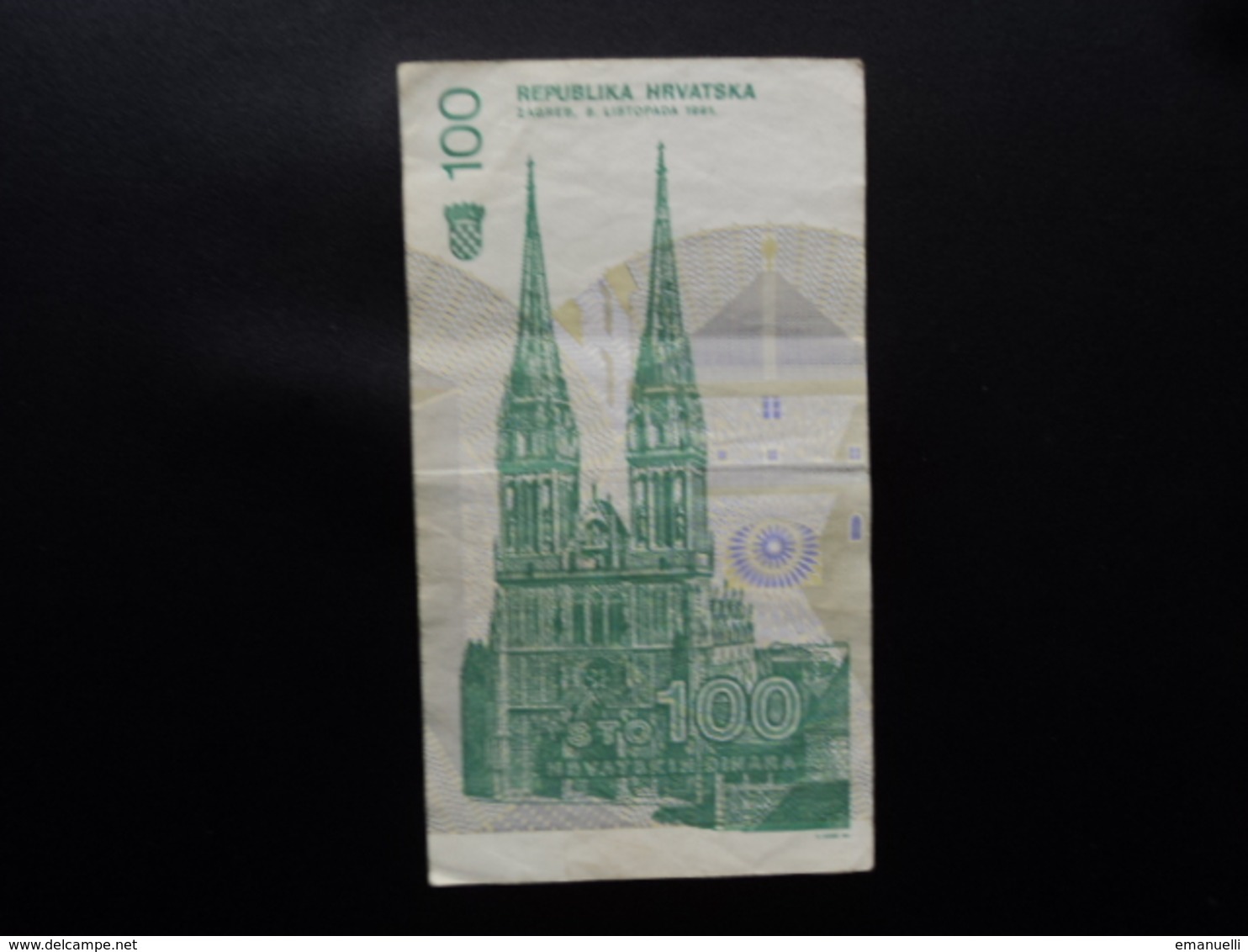 CROATIE : 100 DINARA  8.10.1991  P 20a   TTB - Croatie