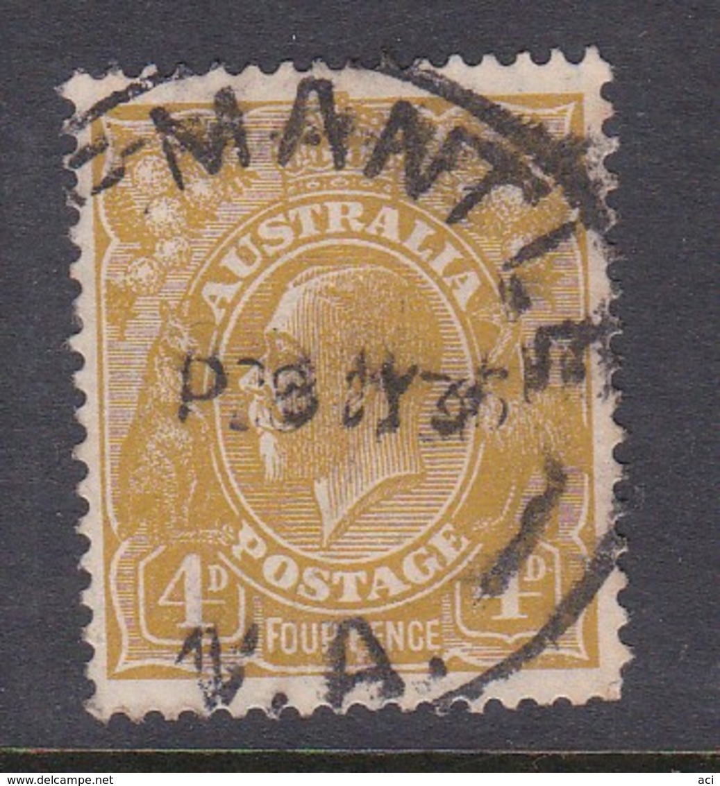 Australia SG 129 1931-36 King George V Four Pence Yellow Olive - Usati
