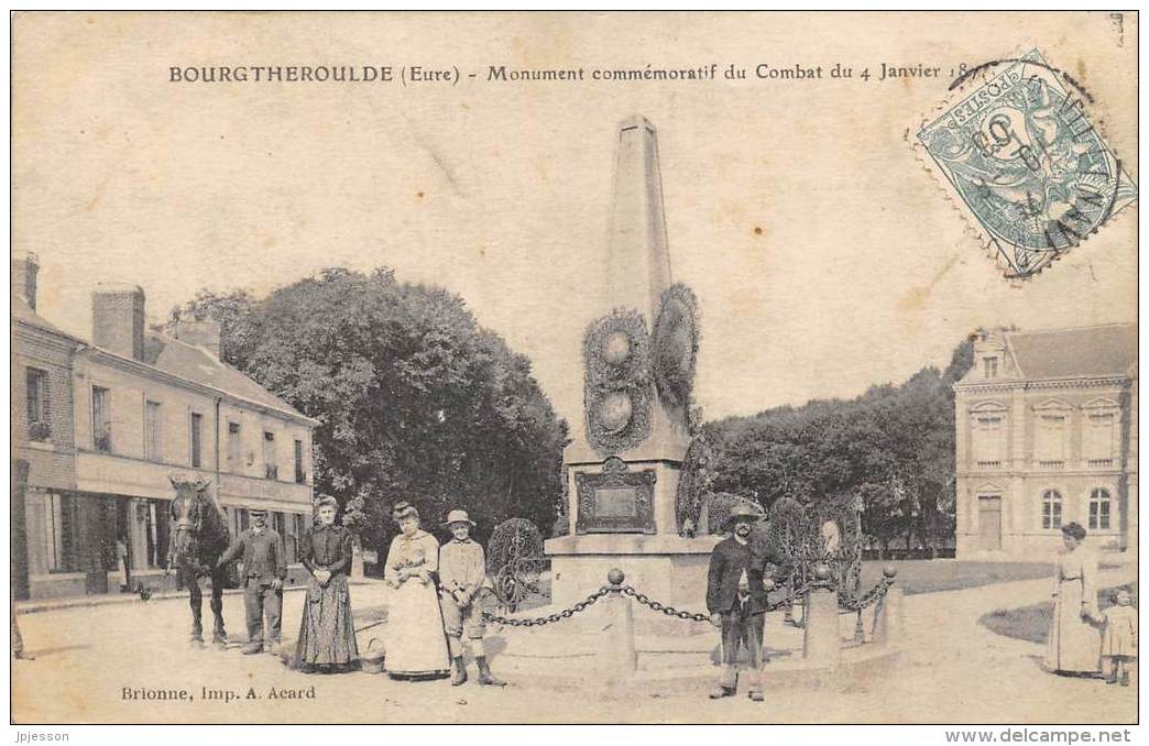 EURE  27  BOURGTHEROULDE   MONUMENT COMMEMORATIF DU COMBAT DU 4 JANVIER 1871  GUERRE 1870 71 - Bourgtheroulde