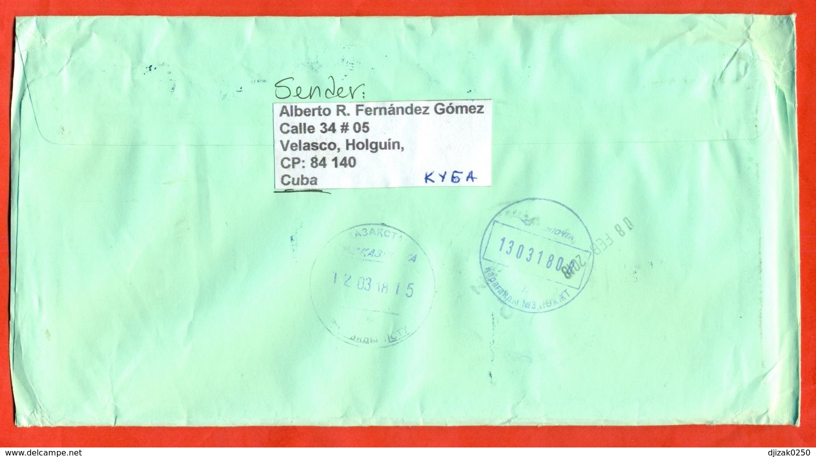 Cuba 2018.Sea Turtle, Orchids.Envelope Passed The Mail. - Lettres & Documents