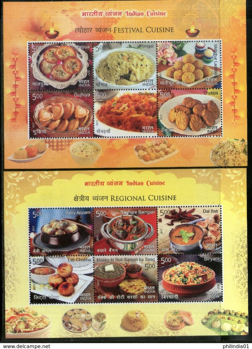 India 2017 Indian Cuisine Regional Festival Foods Meals Set Of 4 M/s MNH - Food