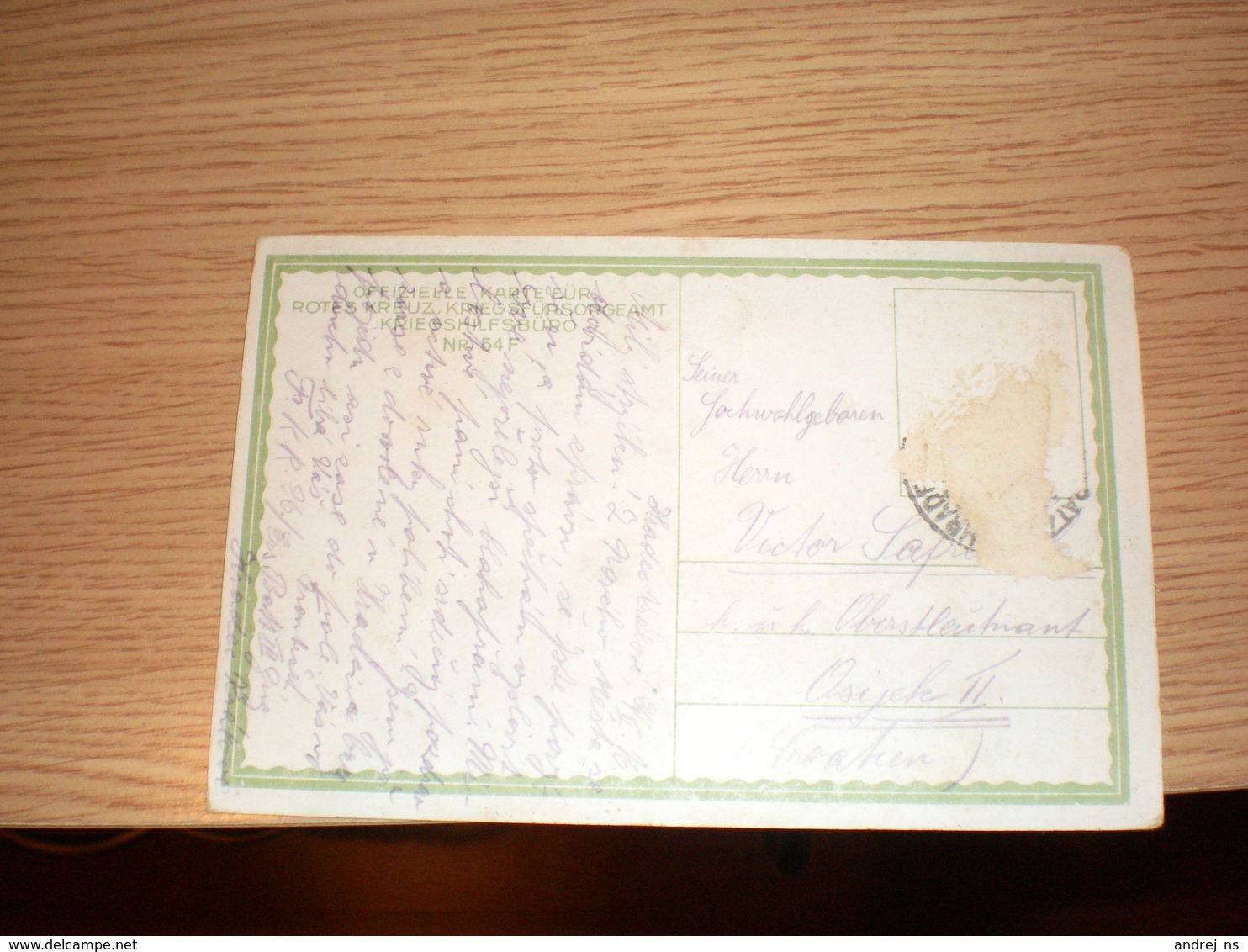 Andreas Hofer  Tirols .... 1809  Offiziele Karte  Rotez Kreuz Nr 54 - Autres & Non Classés