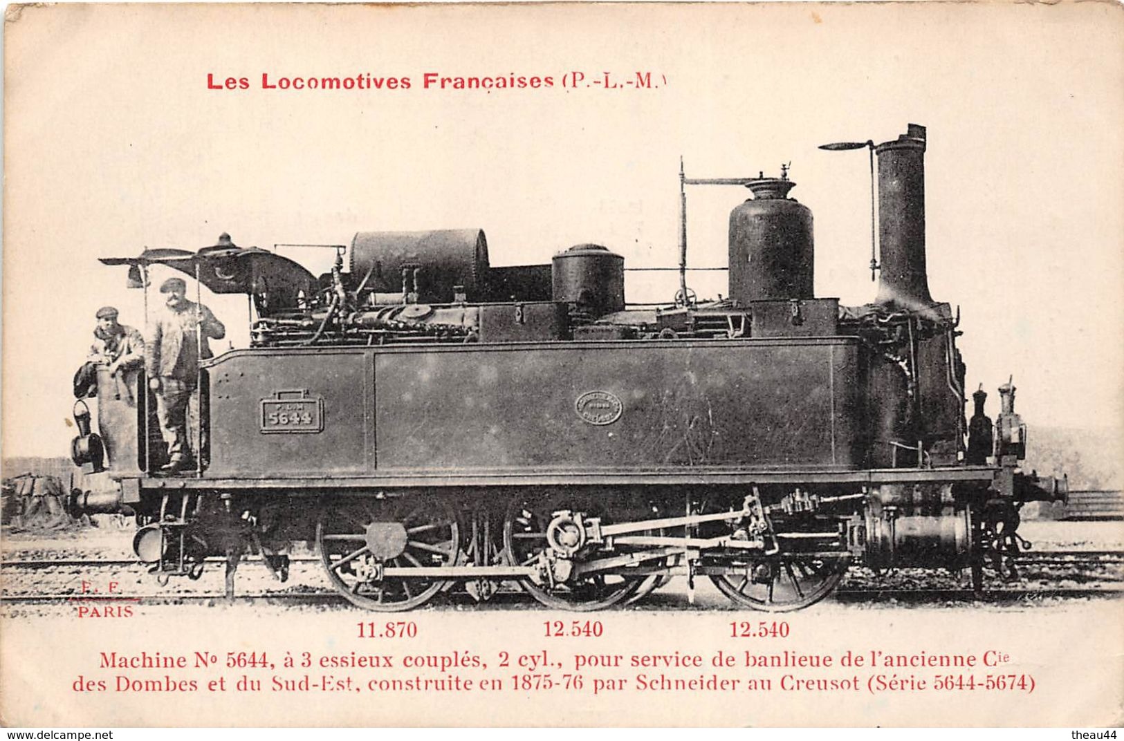 ¤¤  -  Chemin De Fer  -  Locomotives Françaises (P.L.M.)  -  Machine N° 5644   -  Cheminots  -  ¤¤ - Trains