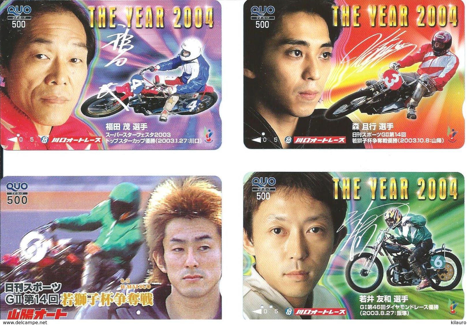 4 Cartes Prépayées  Japon Moto Compétition  (D 395) - Motos