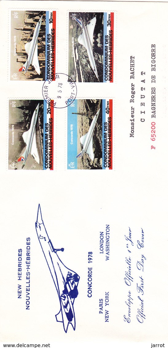Concorde Enveloppes Officielles Nouvelles Et New Hébrides 9 Mai 1978 - FDC