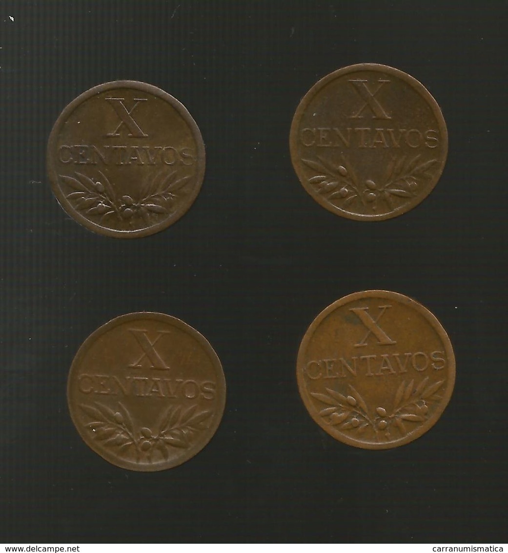 PORTUGAL / PORTOGALLO - 10 CENTAVOS (1944 - 1949 - 1952 - 1957) Lot Of 4 Different Coins - Portugal