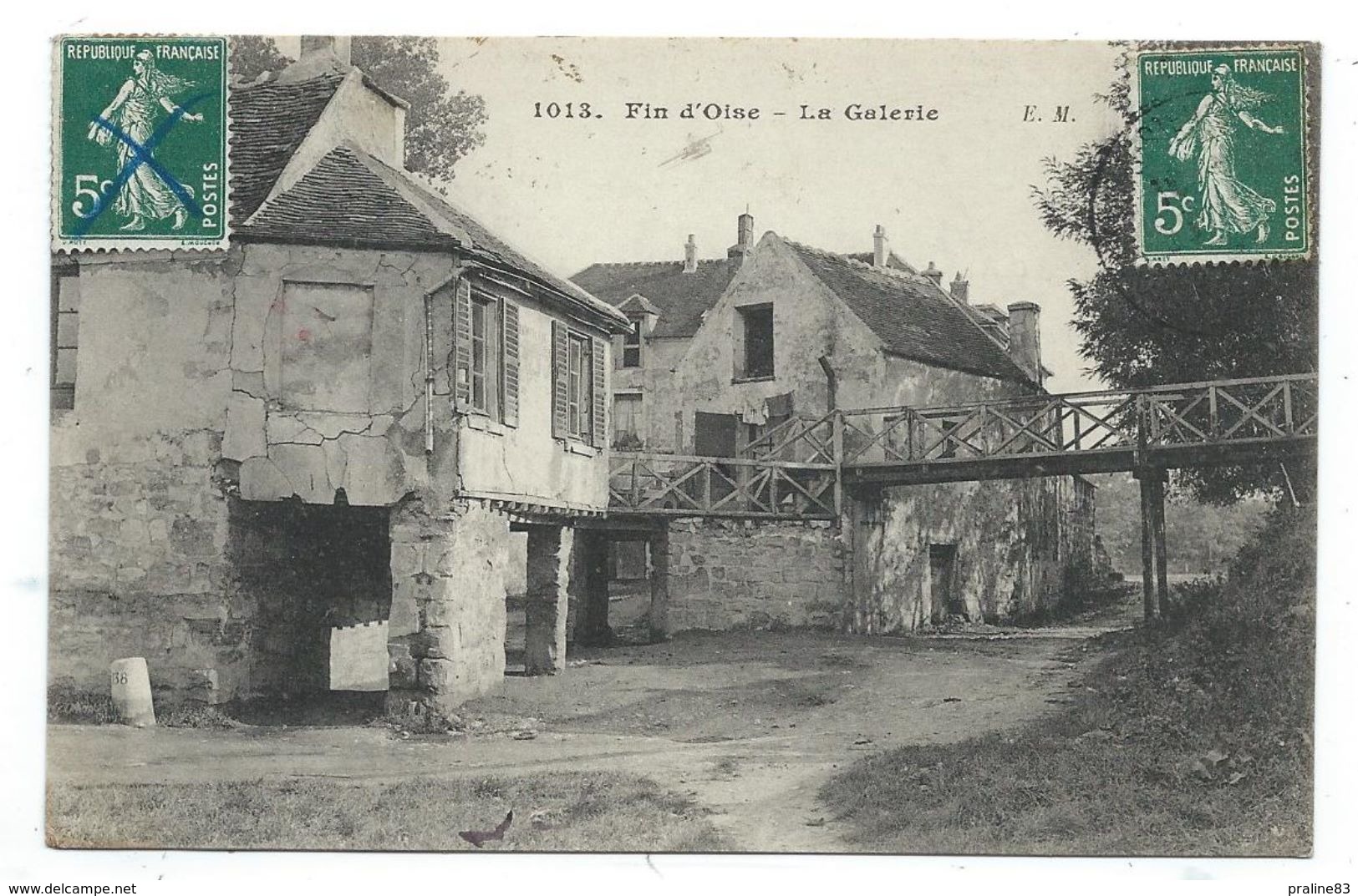 CPA - FIN D' OISE, LA GALERIE - Yvelines 78 - Circulé 1909 - Edit. E. Malcuit - Autres & Non Classés